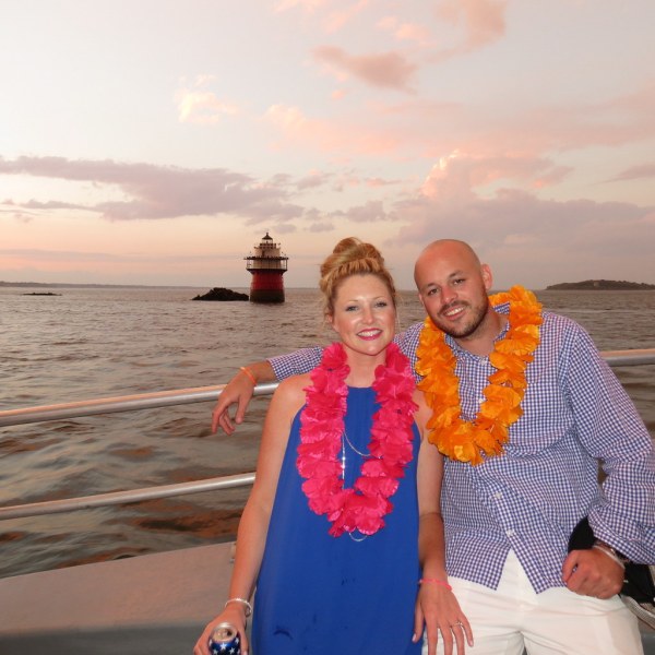 a man and a woman posing for a picture