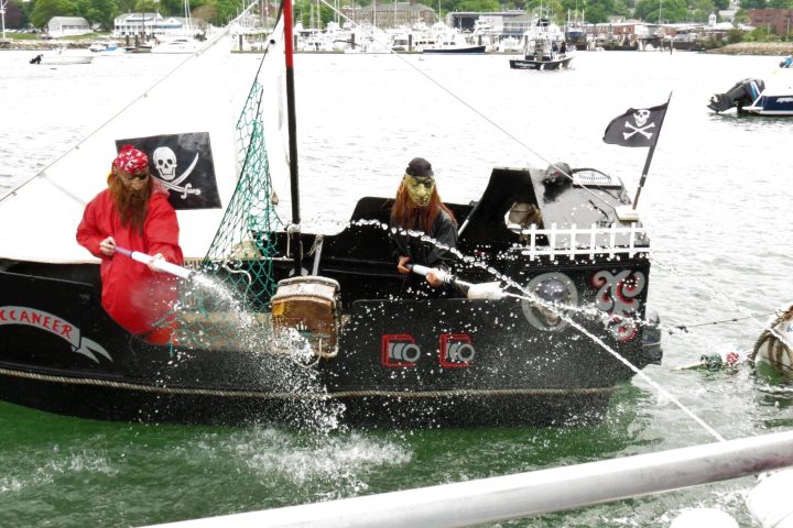 a person water skiing behind a boat